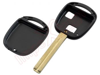 Producto genérico - Carcasa llave / telemando 2 botones para Toyota, espadín largo TOY40 4,6 cm